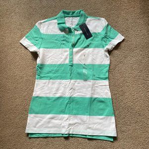 Tommy Hilfiger Green White Polo Short Sleeve NWT S/P